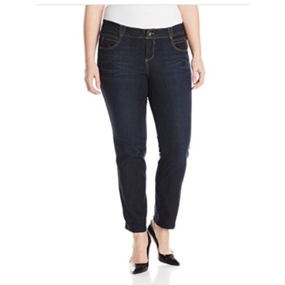 NWT Democracy Women's Ab Booty Lift Skinny Ankle Blue Jegging Denim Jeans 16W